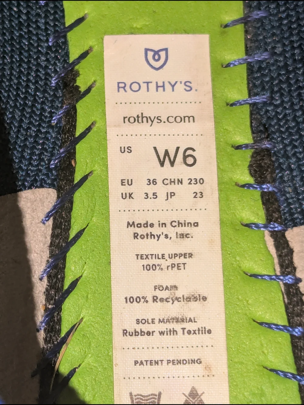 Rothy's Blue Knit Slip-On Ballet Flats